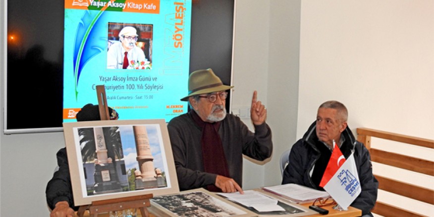 Alaçatı Yaşar Aksoy Kitap Kafe'de ilk söyleşi Yaşar Aksoy'dan