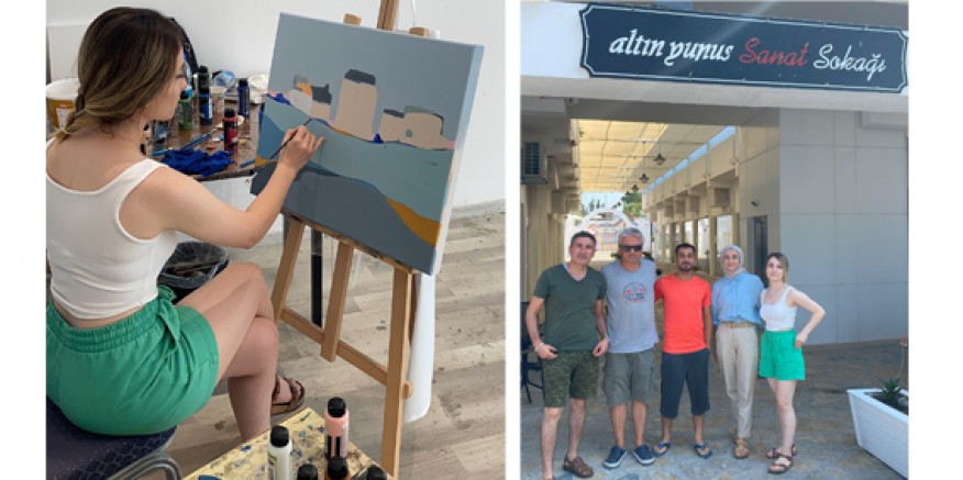 Deprem bölgesinden sanatçılar, Altın Yunus Resim Atölyeleri’nde  sanatla moral buluyor